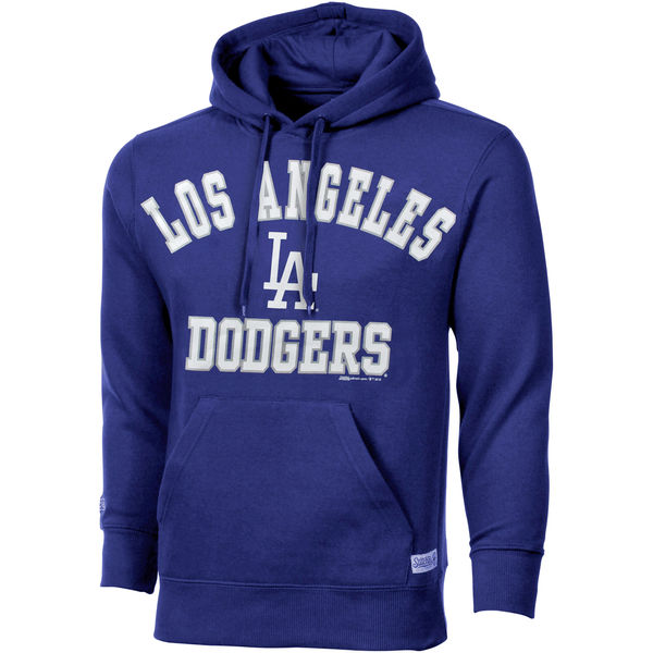 Men Los Angeles Dodgers Stitches Fastball Fleece Pullover Hoodie Navy Blue